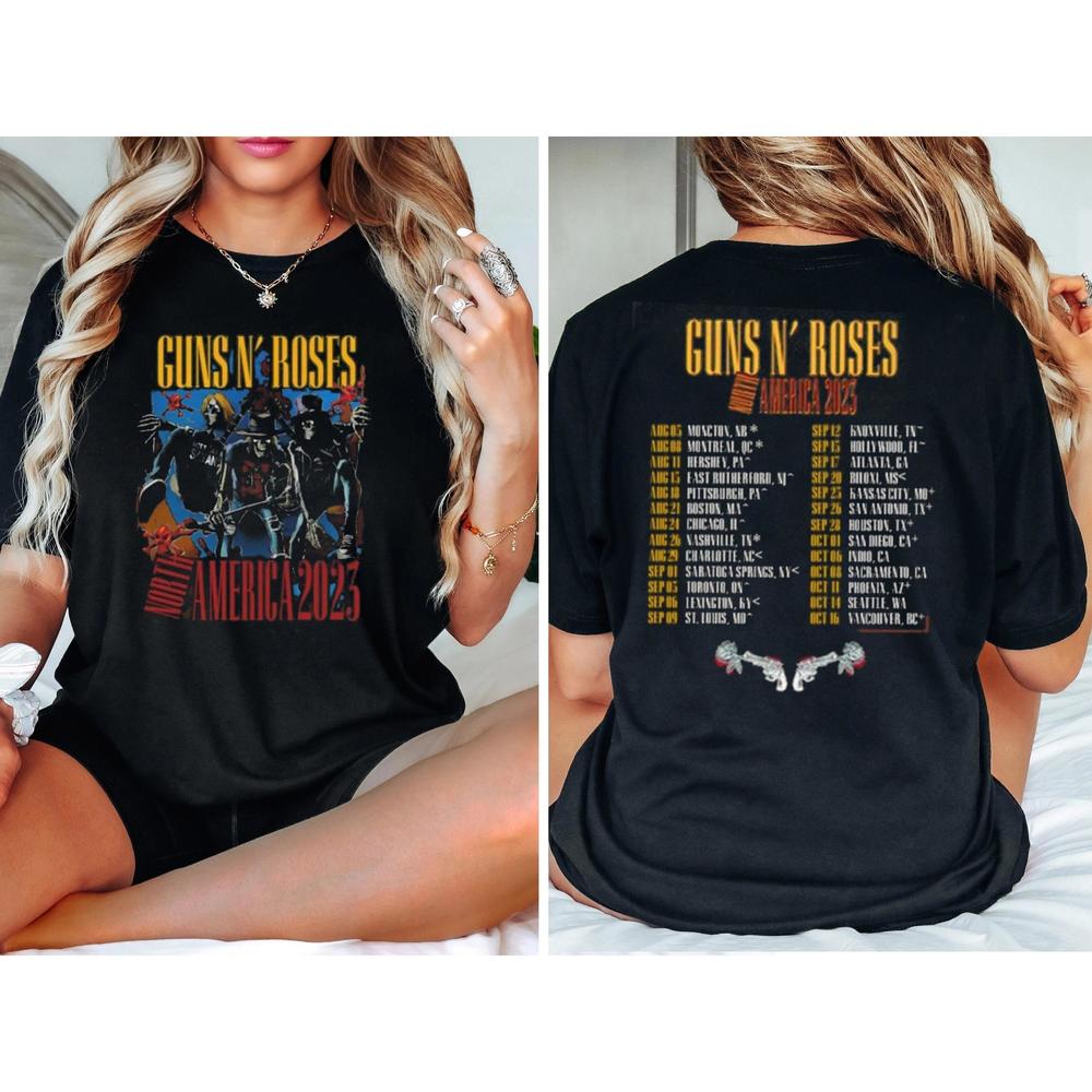 Guns And Roses Tshirt North American World Tour Shirt 2 Sided
